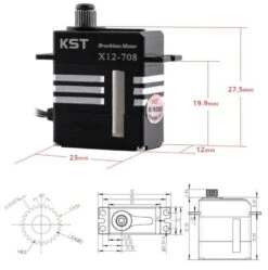 KST X12-708 Brushless Servo - 9.3Kg.cm 0.07s 21.3g 12mm -Model Toy Store kst x12 708 brushless servo 9 3kg cm 0 07s 21 3g 12mm 70