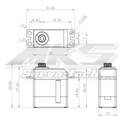 MKS HV6125E Servo - 3.5Kg.cm 0.05s 19.9g 12mm 6 MKS HV6125E Servo - 3.5Kg.cm 0.05s 19.9g 12mm - Image 4