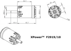 XPower F2919/10 Light 1480 RPM/V 83g Cased Outrunner -Model Toy Store xpower f2919 10 light 1480 rpm v 83g cased outrunner 40